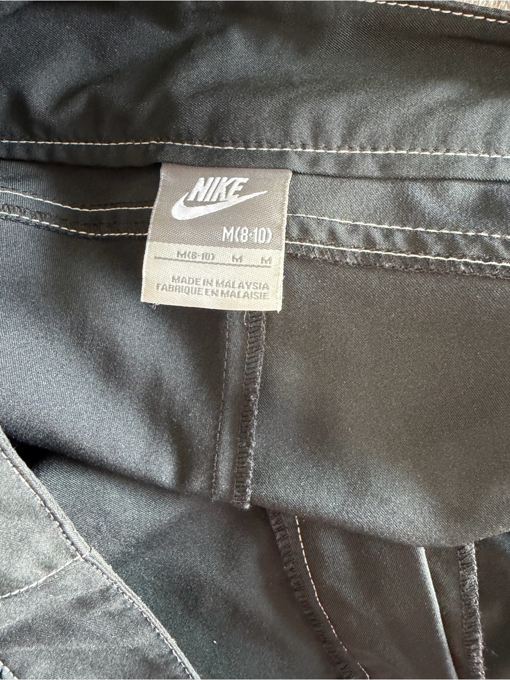 Nike Black Wide Leg Pants with White Stitching - SOLD - Picture 5 of 5